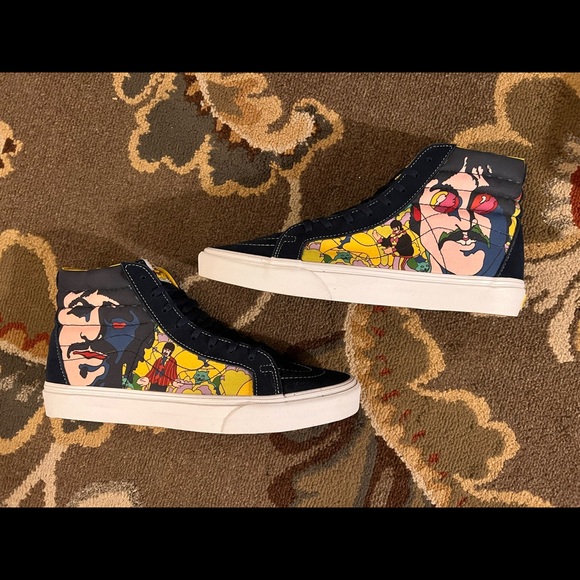 Vans Sk8-Hi Reissue- (The Beatles) Faces Dress Blue - Picture 2 of 5